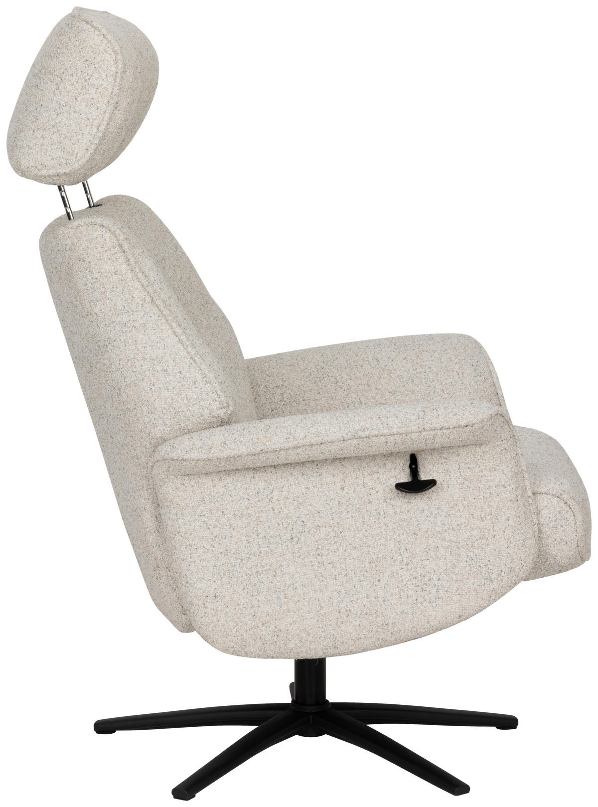 RELAXSESSELSET Bouclé    - Creme/Schwarz, Design, Holz/Textil (77/108/81cm) - Livetastic