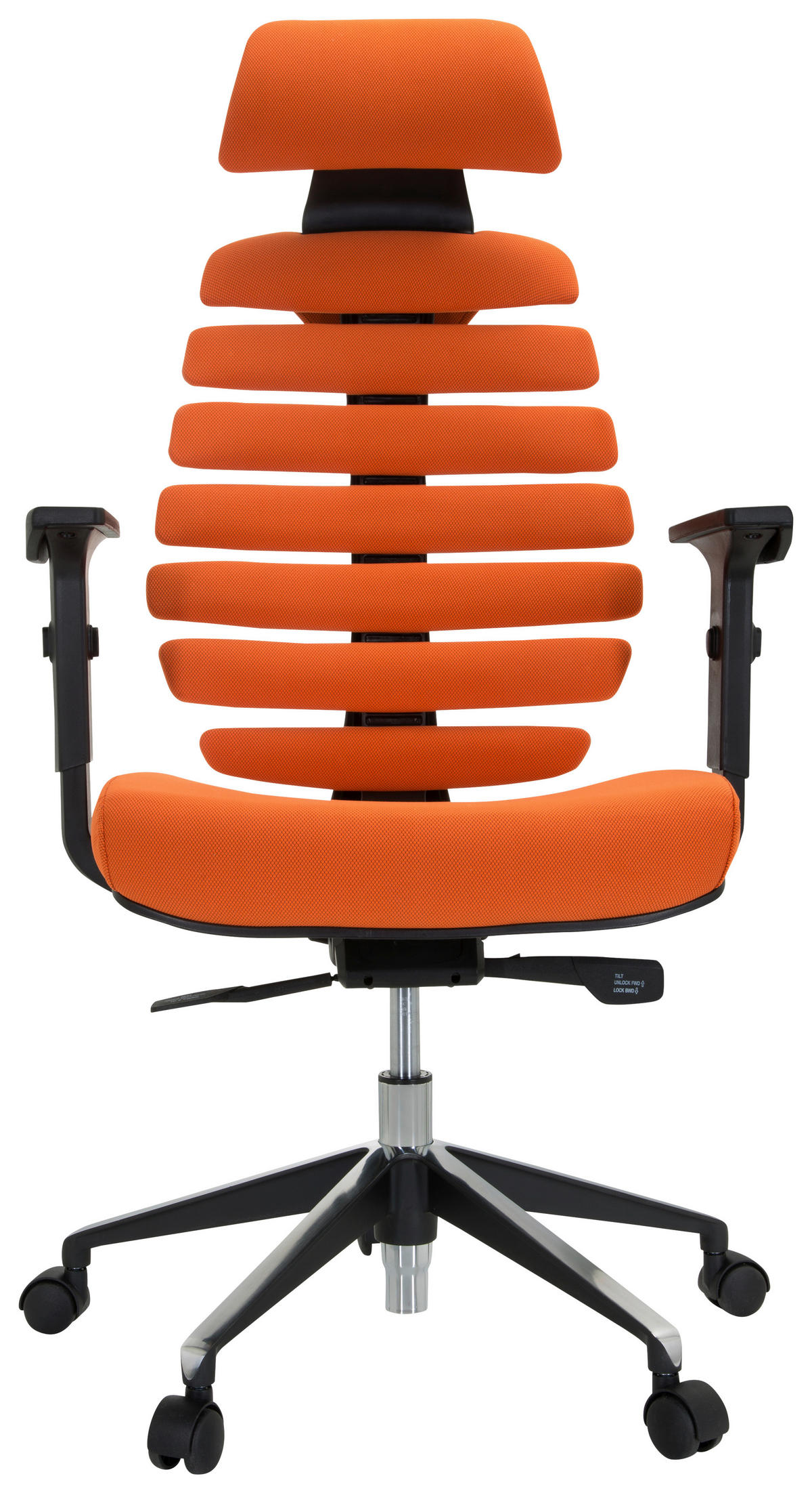 OTOČNÁ ŽIDLE, plochá tkanina, oranžová, černá - oranžová/černá, Moderní, kov/textil (65/131/53cm) - MID.YOU