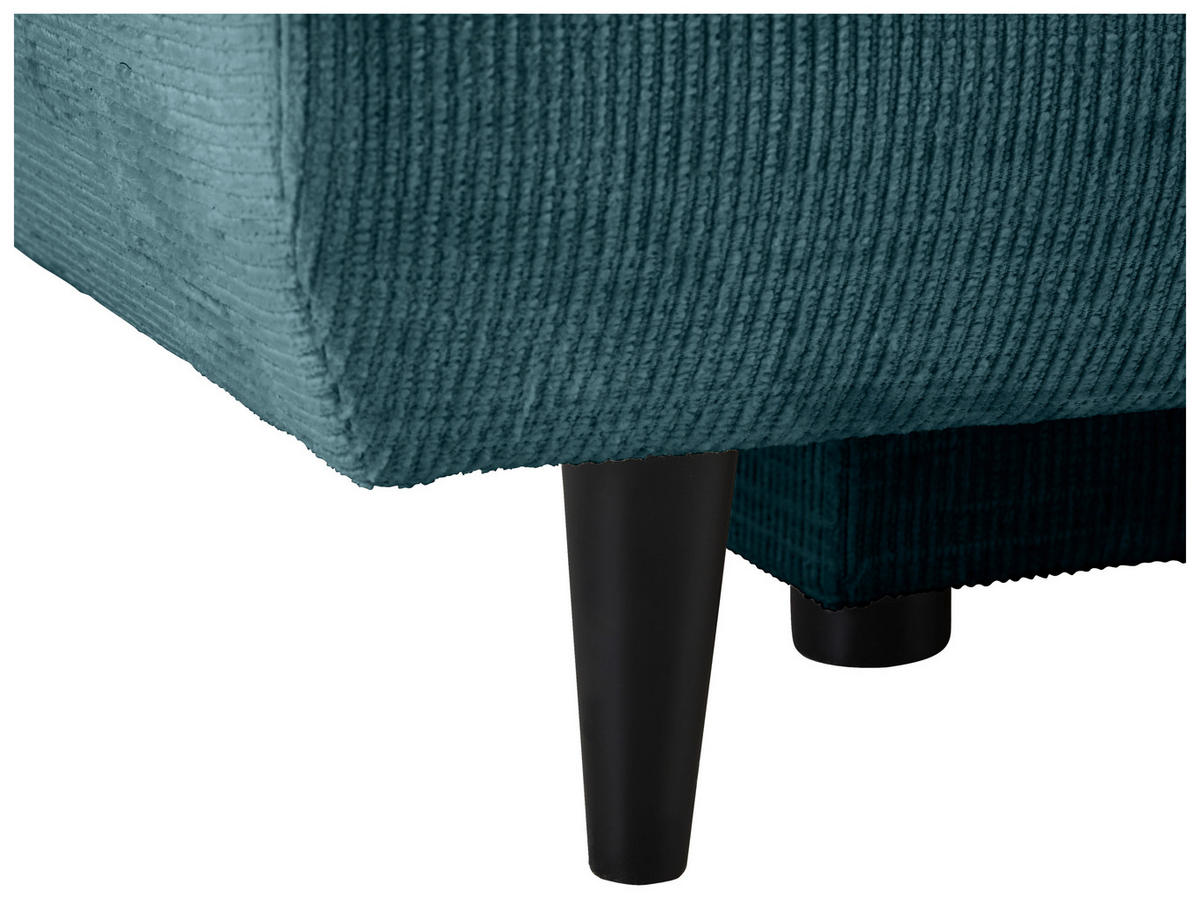 SCHLAFSOFA Chenille Petrol  - Petrol/Schwarz, KONVENTIONELL, Holz/Textil (212/97/105cm) - Carryhome