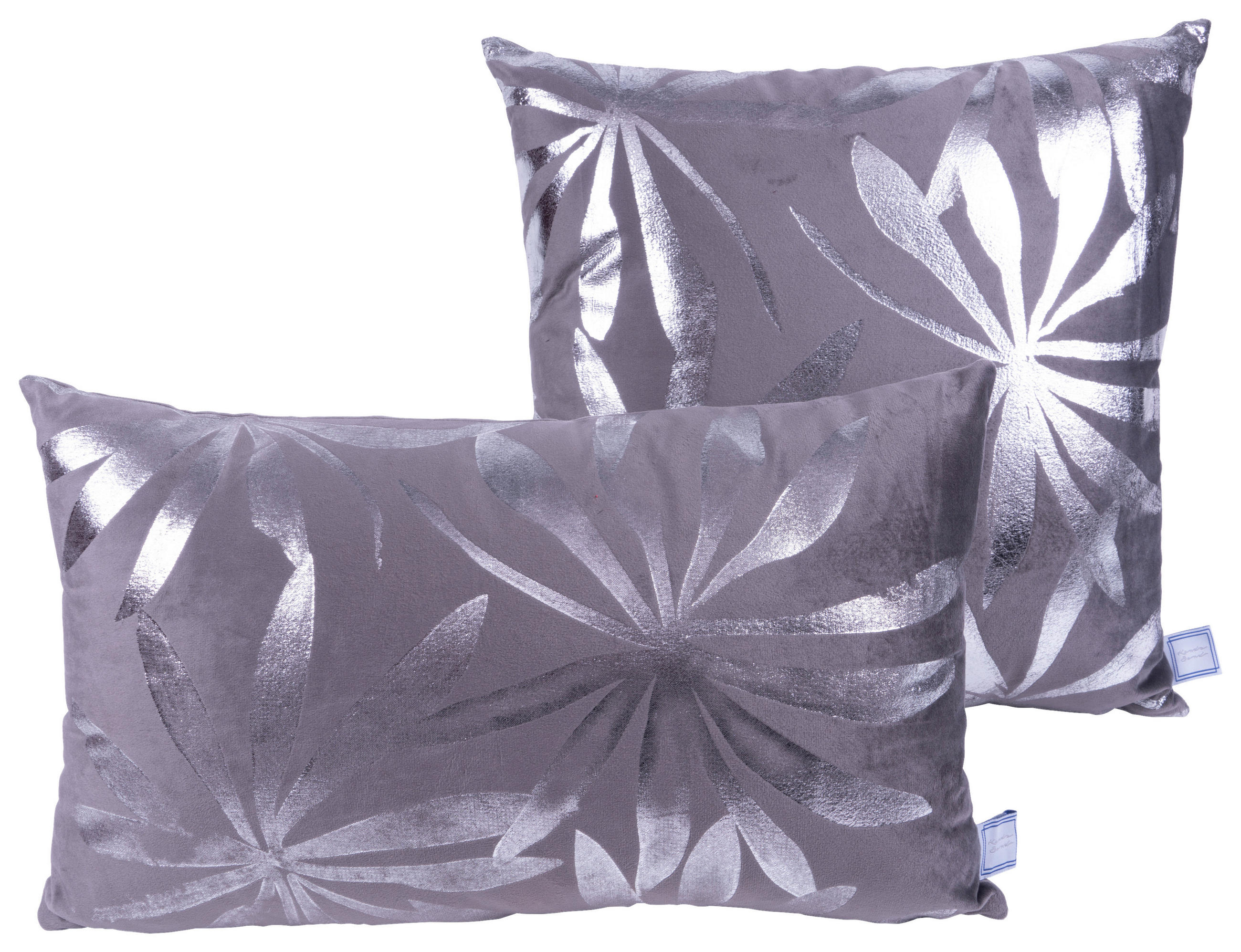 ZIERKISSENSET 2-teilig 30x45/50x45 cm  - Silberfarben/Graphitfarben, KONVENTIONELL, Textil (30x45/50x45cm)