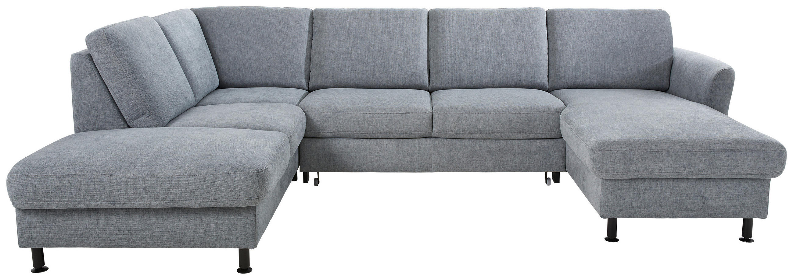 WOHNLANDSCHAFT in Webstoff Blaugrau  - Blaugrau/Schwarz, Konventionell, Textil/Metall (200/305/168cm) - Voleo