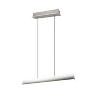 LED-HÄNGELEUCHTE CIMOLTO 115,5/14/200 cm   - Weiß/Nickelfarben, Design, Kunststoff/Metall (115,5/14/200cm) - Cinque