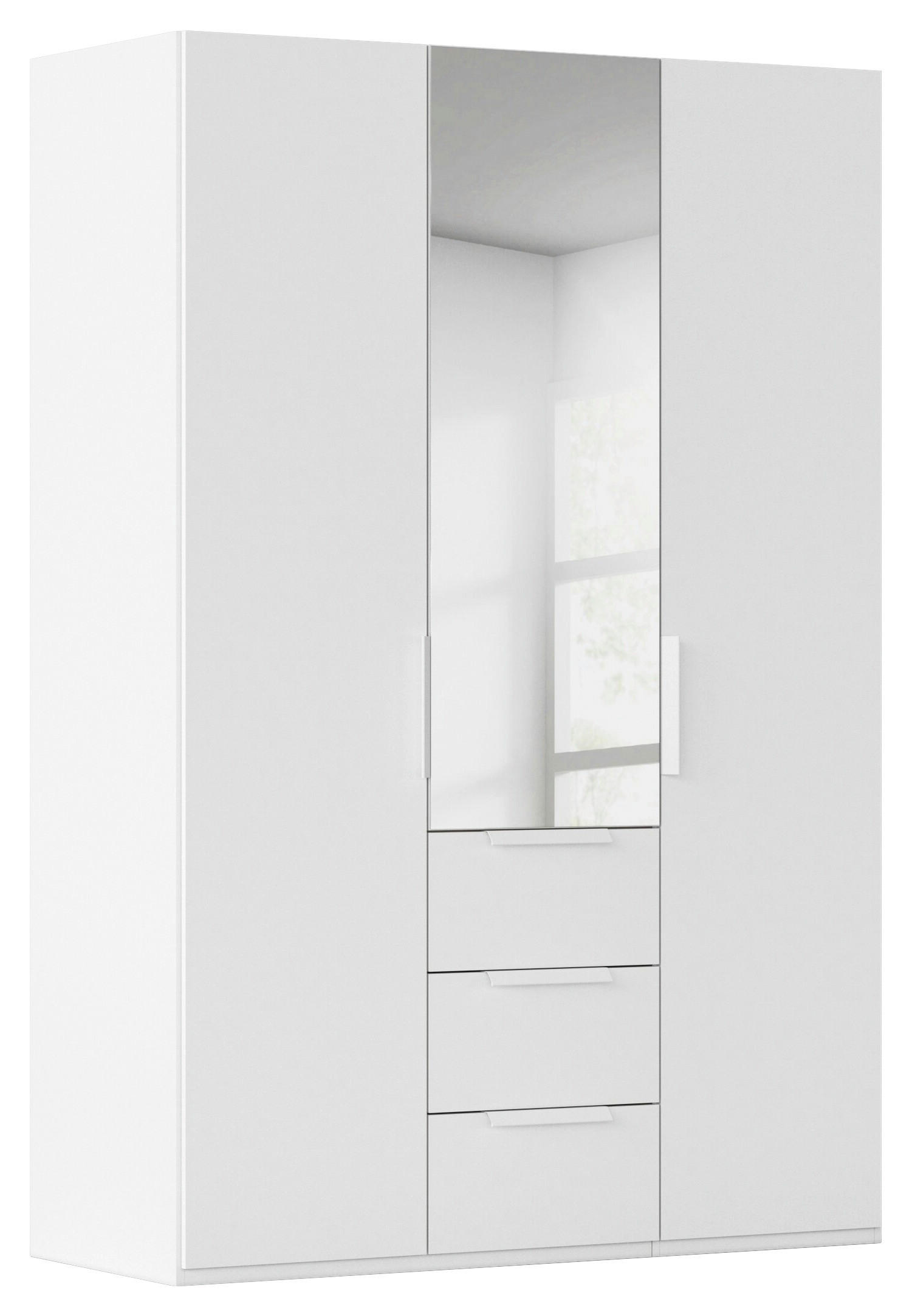DREHTÜRENSCHRANK 151/223/61 cm,  in Weiß, 3-türig  - Weiß, Basics, Glas/Holzwerkstoff (151/223/61cm) - Novel