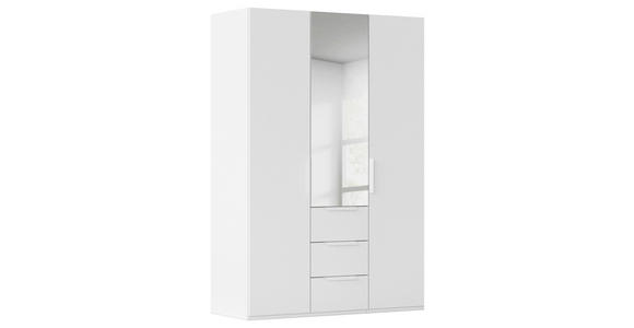 DREHTÜRENSCHRANK 151/223/61 cm,  in Weiß, 3-türig  - Weiß, Basics, Glas/Holzwerkstoff (151/223/61cm) - Novel