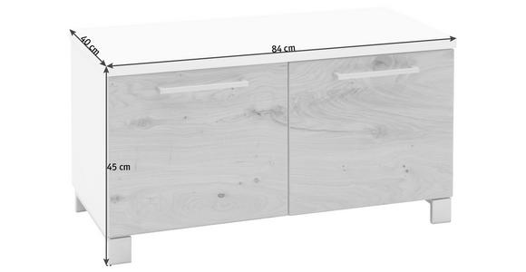 GARDEROBENBANK Balkeneiche furniert Weiß, Eichefarben  - Chromfarben/Eichefarben, Design, Holz/Metall (84/45/40cm) - Dieter Knoll