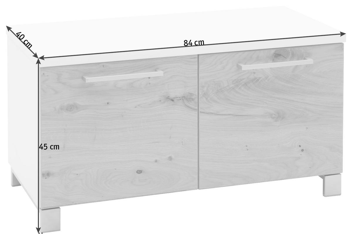 GARDEROBENBANK 84/45/40 cm  - Chromfarben/Weiss, Design, Holz/Holzwerkstoff (84/45/40cm) - Dieter Knoll