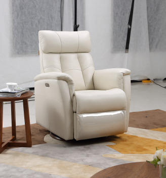 FERNSEHSESSEL m. Relaxfunktion Kombination Echtleder/Lederlook Lederlook Beige  - Beige/Schwarz, Design, Leder/Kunststoff (82/107/94cm) - Cantus