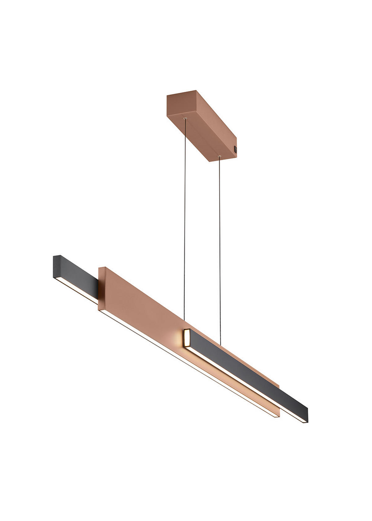 LED-PENDELLEUCHTE 190,5/6/174 cm  - Schwarz/Cappuccino, Design, Metall (190,5/6/174cm) - Musterring