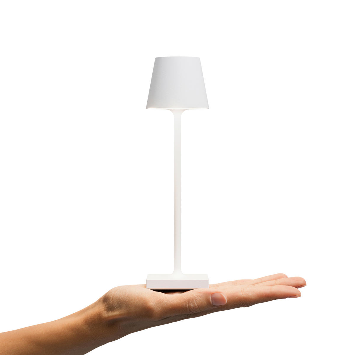 AKKU-TISCHLEUCHTE Nuindie 5,6/5,6/21 cm   - Weiß, Basics, Metall (5,6/5,6/21cm)