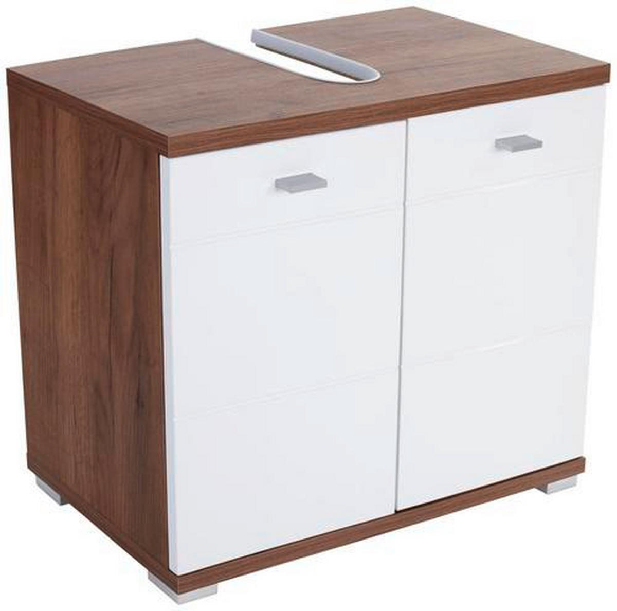 WASCHBECKENUNTERSCHRANK 70/60/32 cm  - Eichefarben/Alufarben, KONVENTIONELL, Holzwerkstoff/Kunststoff (70/60/32cm) - MID.YOU