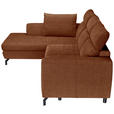 ECKSOFA Cognac Chenille  - Cognac/Schwarz, KONVENTIONELL, Textil/Metall (185/240cm) - Carryhome