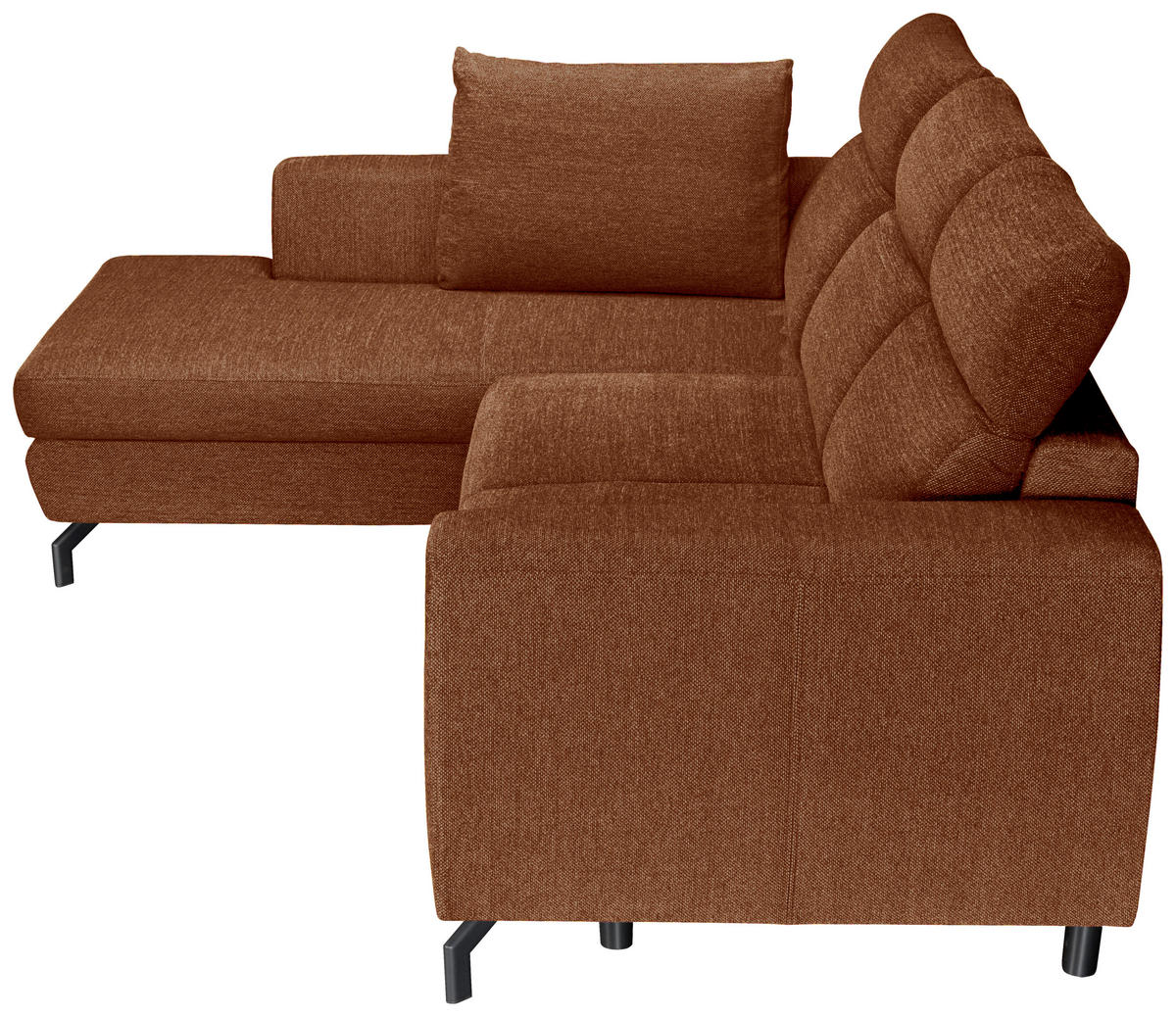 ECKSOFA Cognac Chenille  - Cognac/Schwarz, KONVENTIONELL, Textil/Metall (185/240cm) - Carryhome