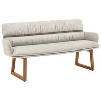 SITZBANK 200/86/68 cm Mikrofaser Grau Wildeiche massiv  - Wildeiche/Grau, Design, Holz/Textil (200/86/68cm) - Valdera