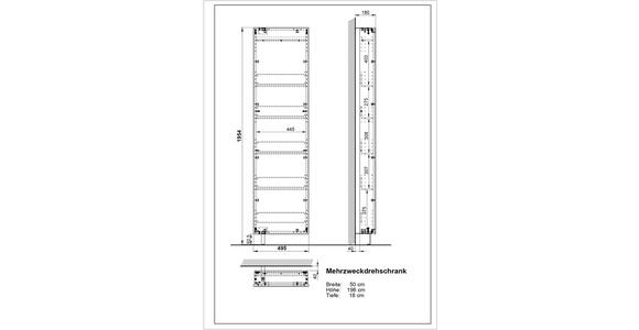 SCHUHSCHRANK 50/195/18 cm - Anthrazit, Design, Glas/Holzwerkstoff (50/195/18cm) - Xora