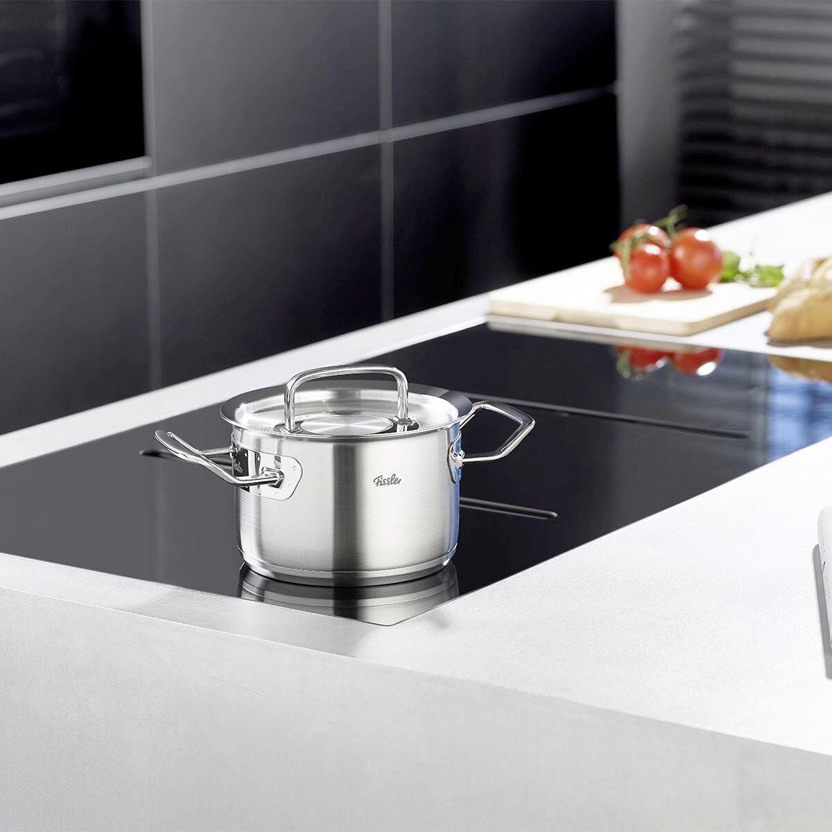 KOCHTOPFSET ORIGINAL-PROFI COLLECTION® 5-teilig  - Silberfarben, Design, Metall - Fissler