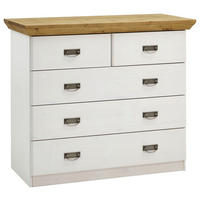KOMMODE , 105,7/90,3/50 cm, 5 Schublade(n)  - Laugenfarbig/Silberfarben, ROMANTIK / LANDHAUS, Holz/Metall (105,7/90,3/50cm) - Boxxx