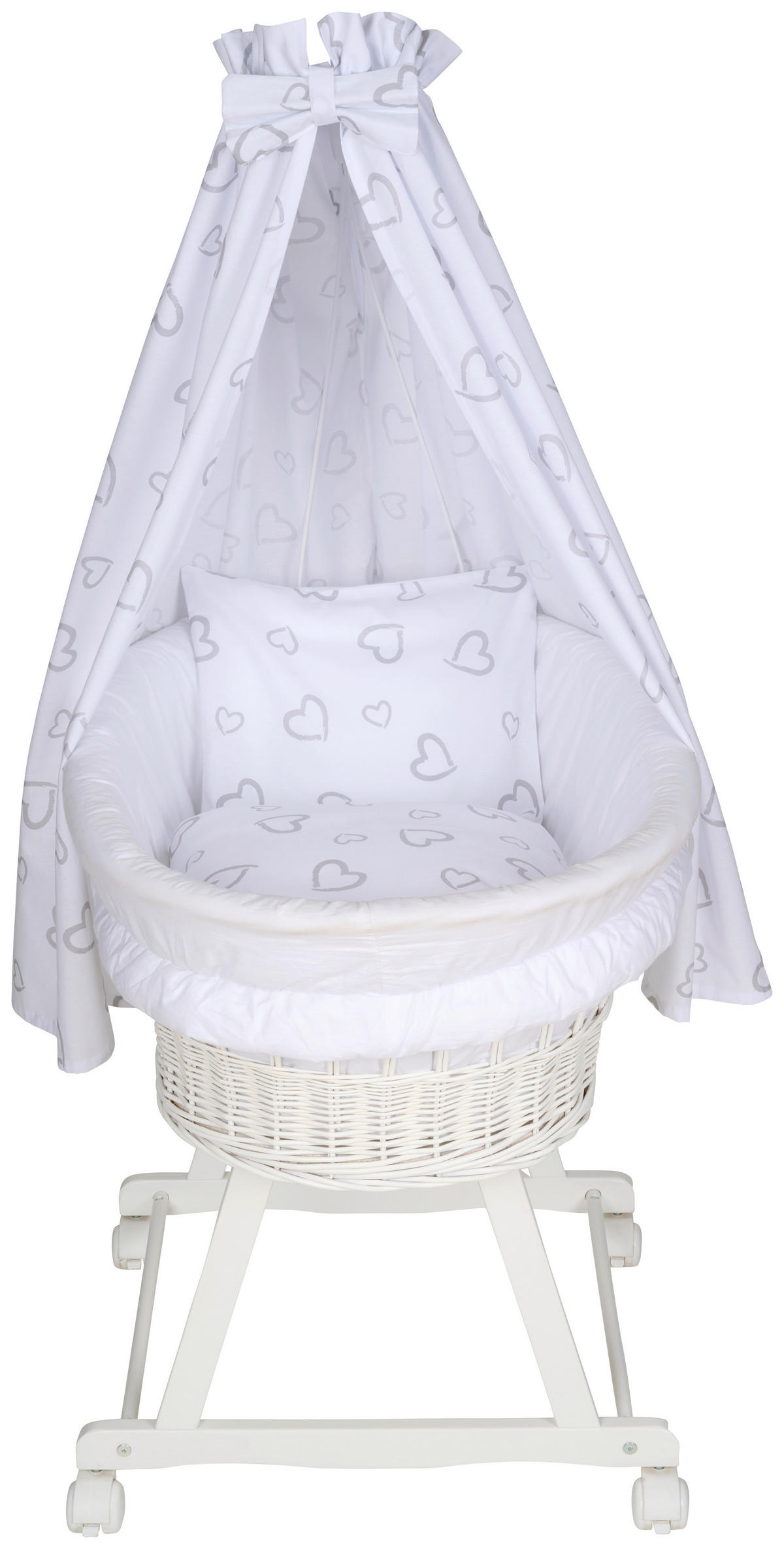 KOMPL. SADA NA KOLÍSKU S KOL. - sivá/biela, Basics, drevo/textil (91/60/73cm) - My Baby Lou