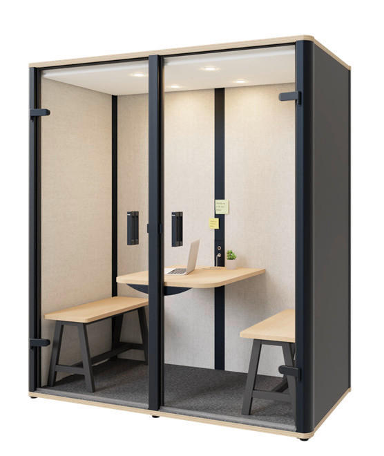 MEETINGBOX BOSSELINO DUO - Schwarz, MODERN, Glas/Holzwerkstoff (190,9/215,5/99,4cm) - Bosse