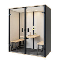 MEETINGBOX BOSSELINO DUO - Schwarz, MODERN, Glas/Holzwerkstoff (190,9/215,5/99,4cm) - Bosse