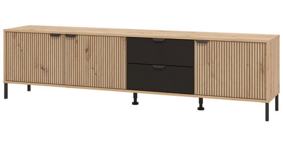 LOWBOARD in 208/40/54,5 cm - Schwarz/Eiche Artisan, Basics, Holzwerkstoff/Kunststoff (208/40/54,5cm) - Carryhome
