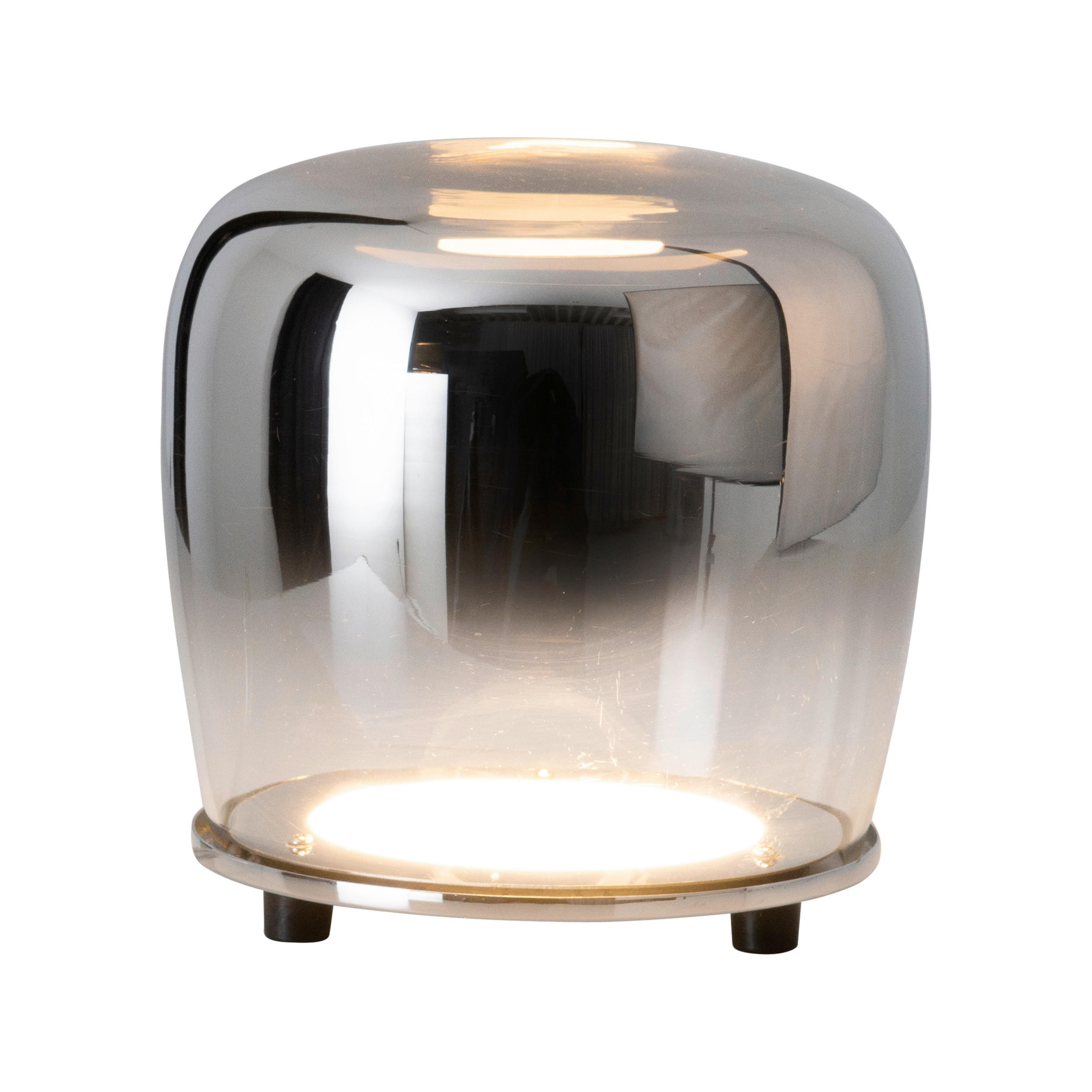 LED-TISCHLEUCHTE 18 cm  - Chromfarben, Design, Glas/Metall (18cm) - Näve