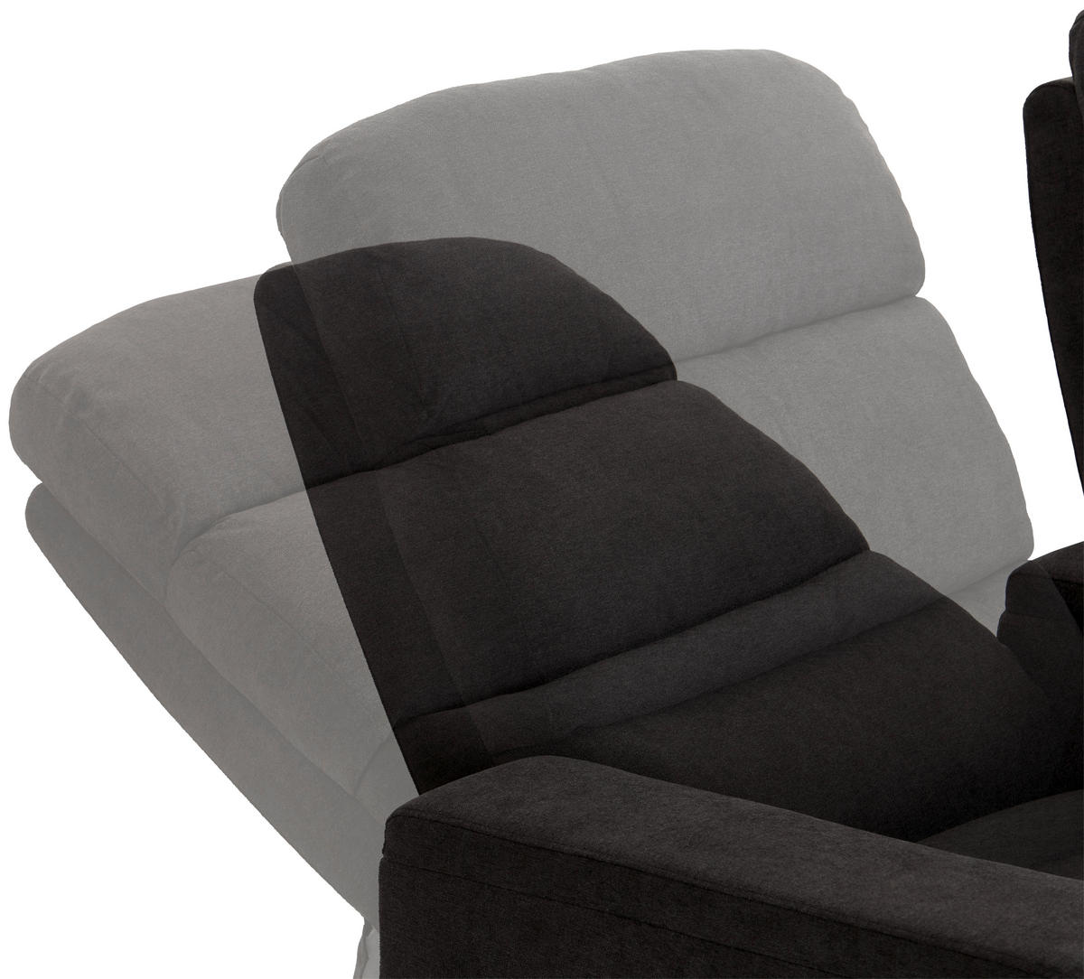 HEIMKINO-SOFA Mikrofaser Anthrazit  - Anthrazit/Schwarz, KONVENTIONELL, Kunststoff/Textil (164/107/90cm) - MID.YOU