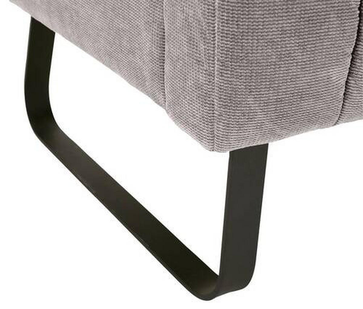 SITZBANK in Textil Schwarz, Hellgrau  - Hellgrau/Schwarz, Design, Textil/Metall (175/89/75cm) - Novel