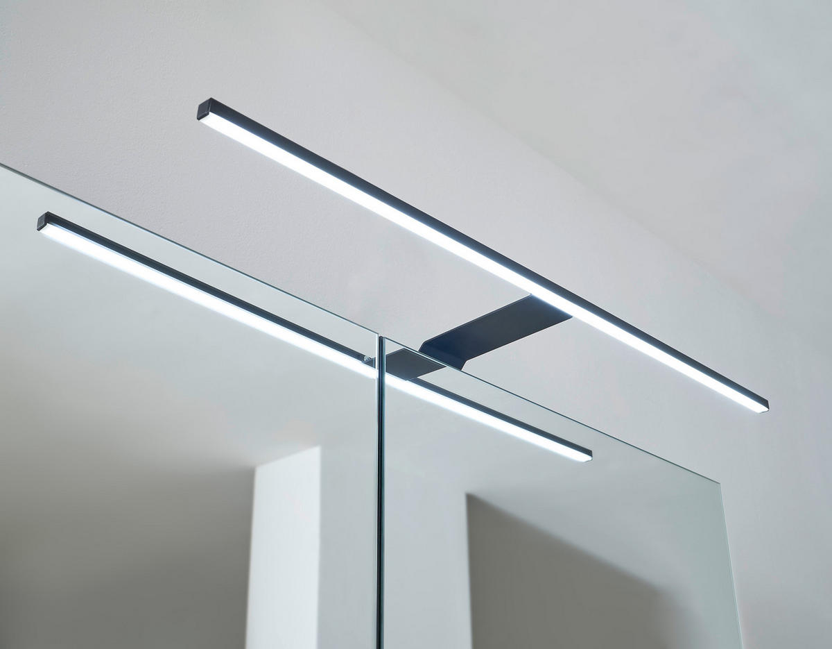 SPIEGELSCHRANK 80/75/22 cm  - Schwarz, KONVENTIONELL, Glas/Holzwerkstoff (80/75/22cm) - home24