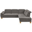 ECKSOFA  in Flachgewebe Braun  301/243 cm  - Wildeiche/Braun, Natur, Holz/Textil (301/243cm) - Voleo