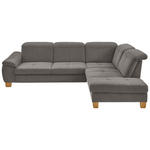 ECKSOFA  in Flachgewebe Braun  301/243 cm  - Wildeiche/Braun, Natur, Holz/Textil (301/243cm) - Voleo