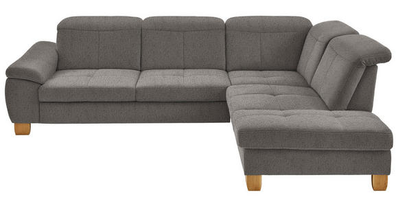 ECKSOFA  in Flachgewebe Braun  301/243 cm  - Wildeiche/Braun, Natur, Holz/Textil (301/243cm) - Voleo