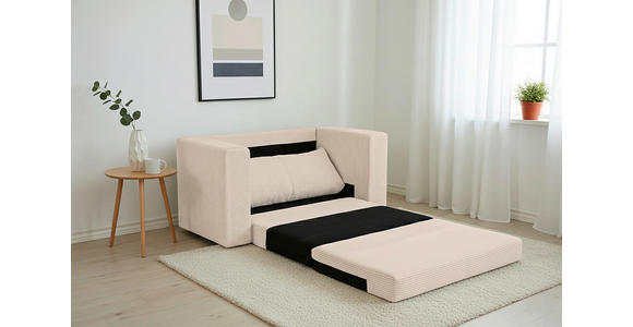 JUGEND- UND KINDERSOFA Cord Hellbraun  - Hellbraun/Schwarz, KONVENTIONELL, Textil (136/78/72cm) - Xora