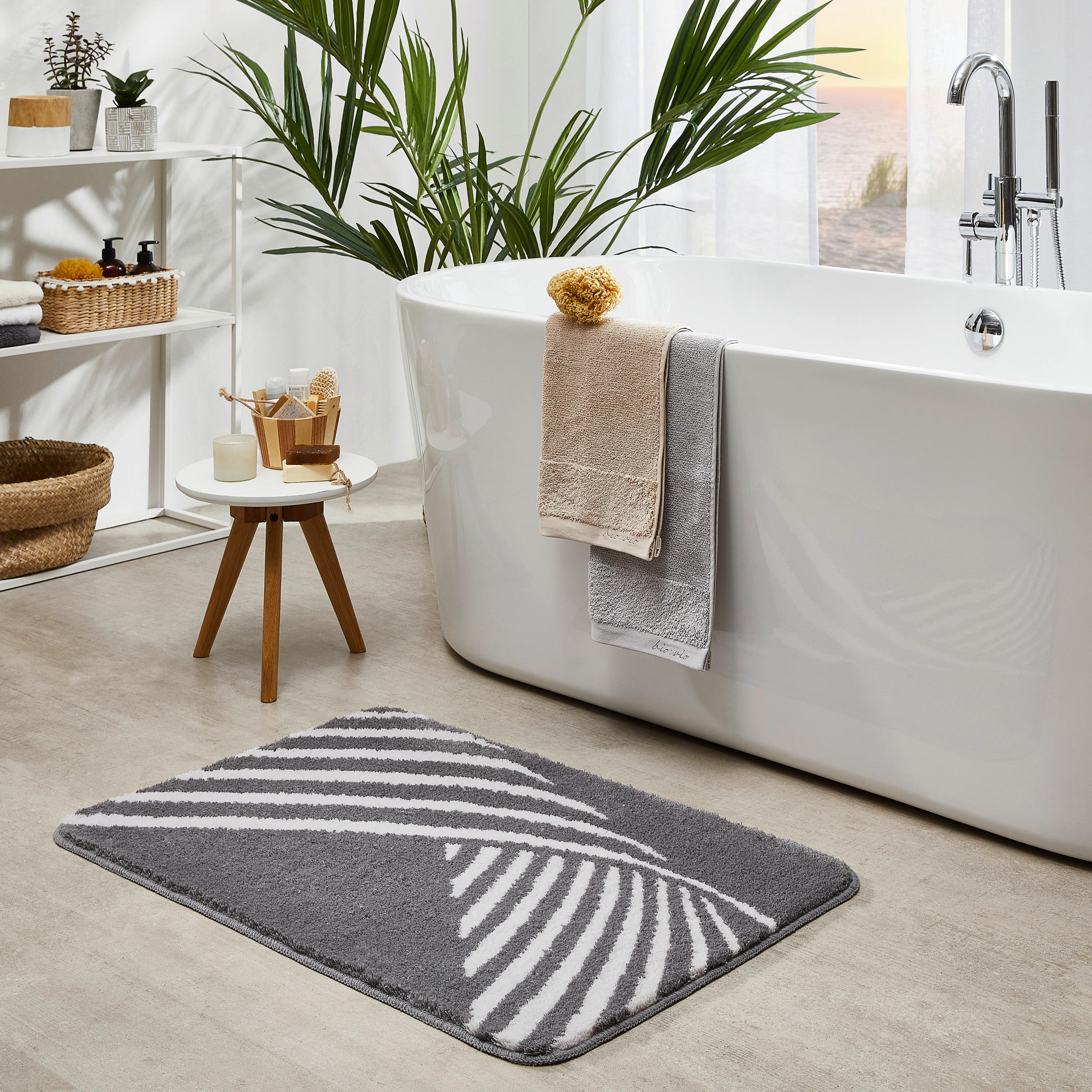 BADTEPPICH Anthrazit 60/90 cm  - Anthrazit, Basics, Textil (60/90cm) - Kleine Wolke