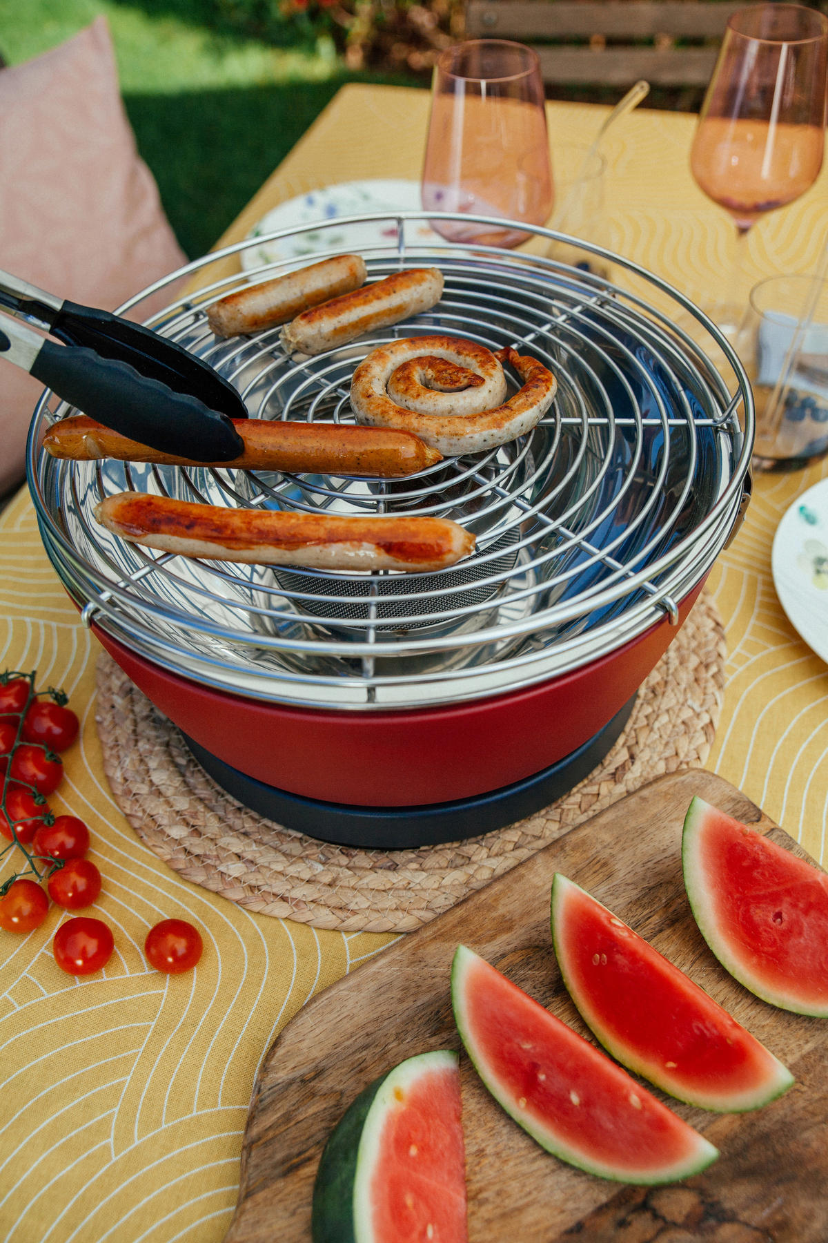 HOLZKOHLEGRILL  Rot  - Rot, Basics, Metall (33/33/18,5cm)