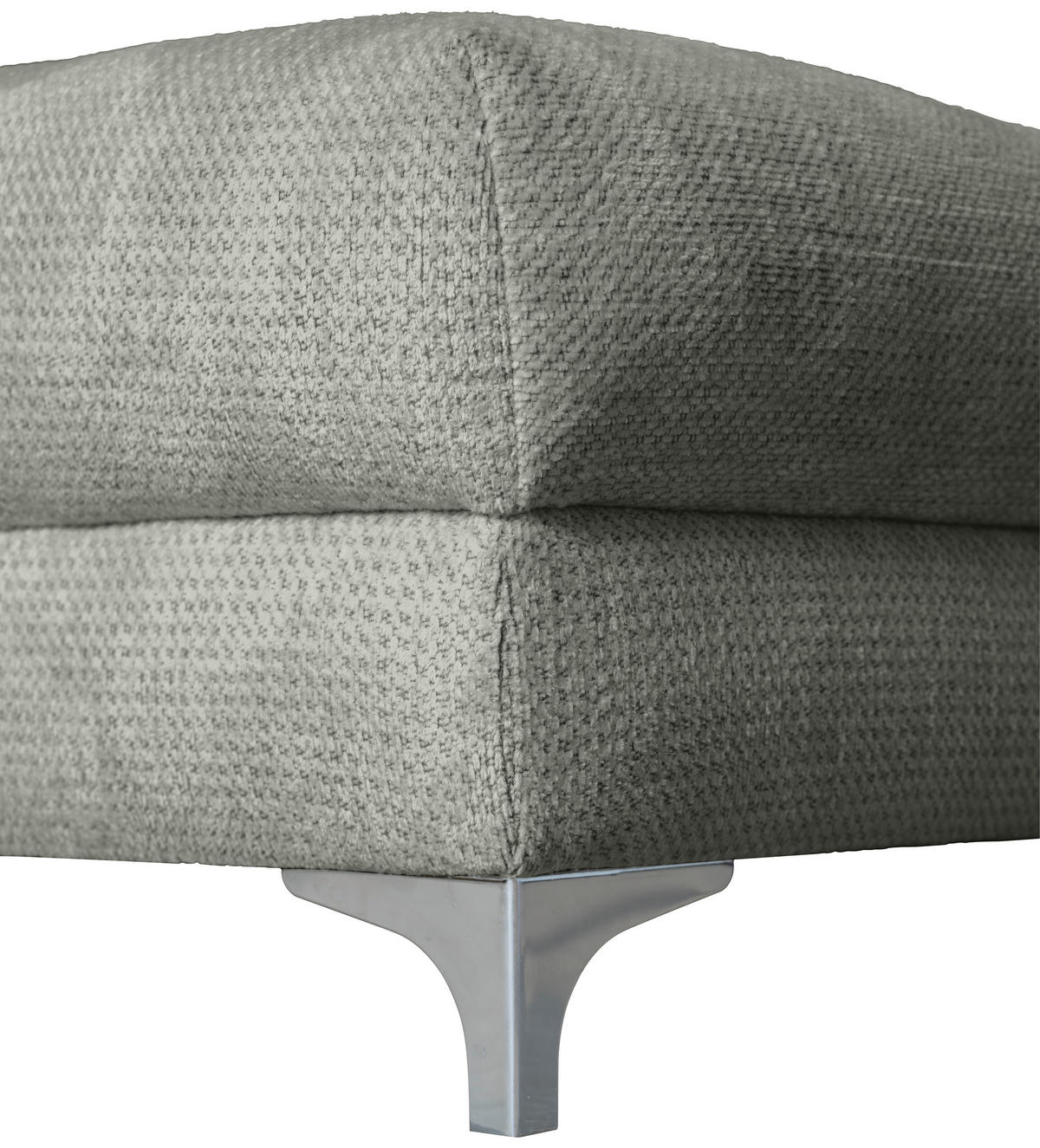 ECKSOFA Grau Chenille  - Chromfarben/Grau, KONVENTIONELL, Textil/Metall (227/329cm) - Carryhome