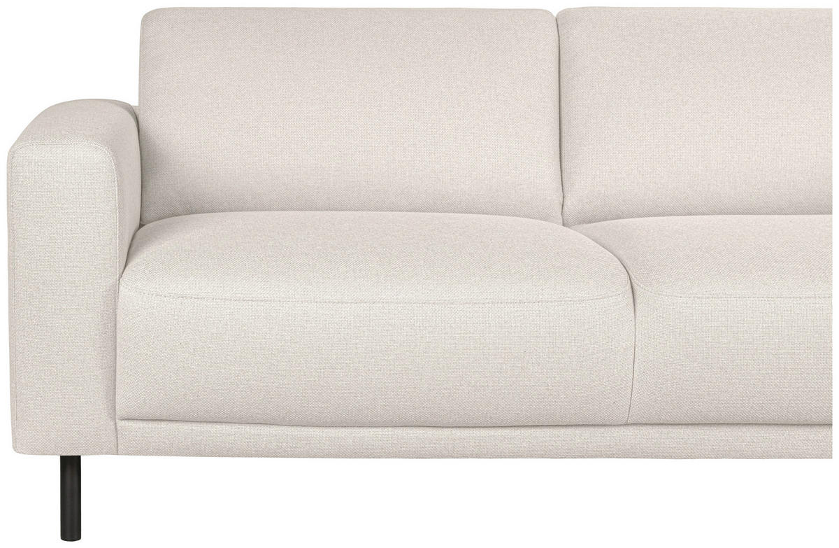 HÖRNSOFFA i flatväv beige  - beige/svart, Design, metall/trä (288/78/243cm) - Pure Home Comfort