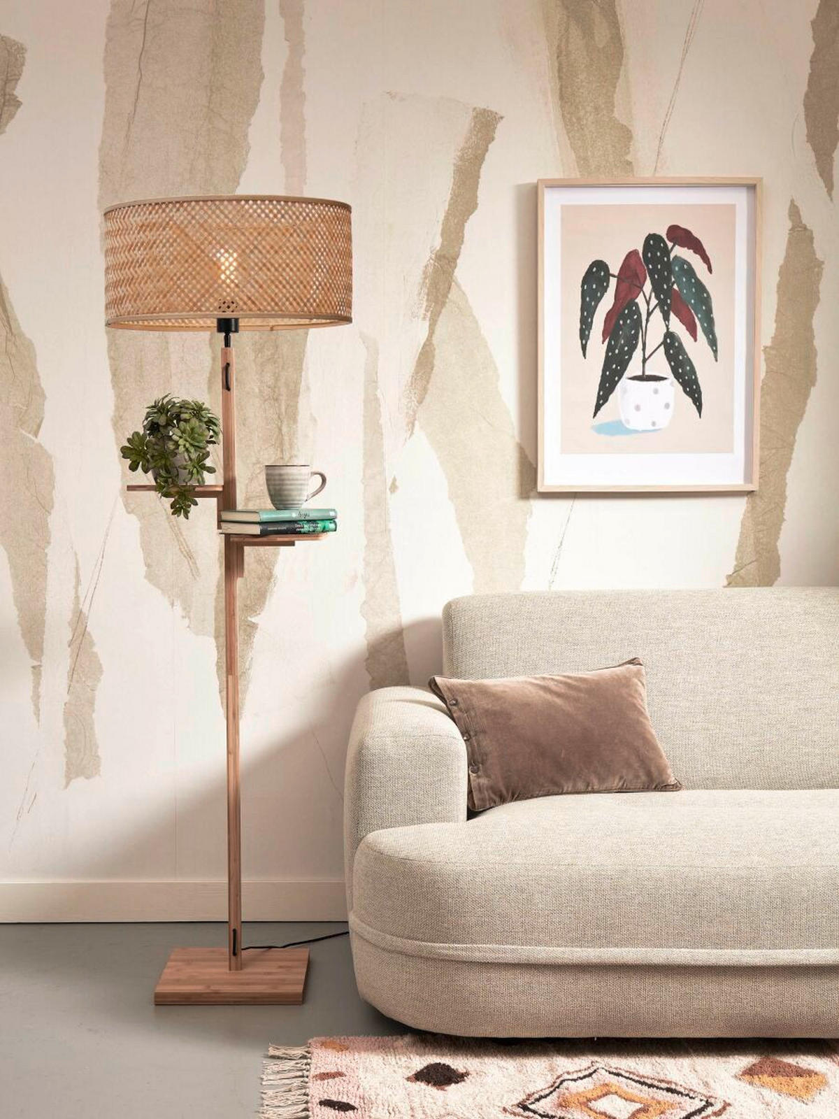 STEHLEUCHTE 50/50/158 cm    - Naturfarben, Trend (50/50/158cm) - Good & Mojo