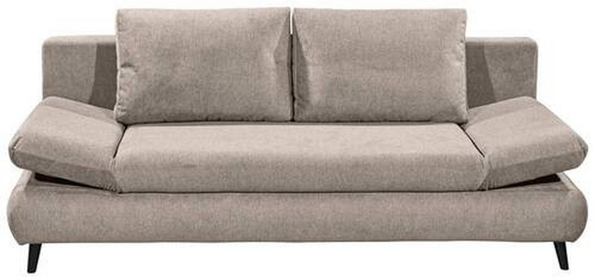 KANAPÉÁGY textil, faalapú anyag bézs  - bézs/fekete, Konventionell, műanyag/faalapú anyag (212/88/101cm) - MID.YOU