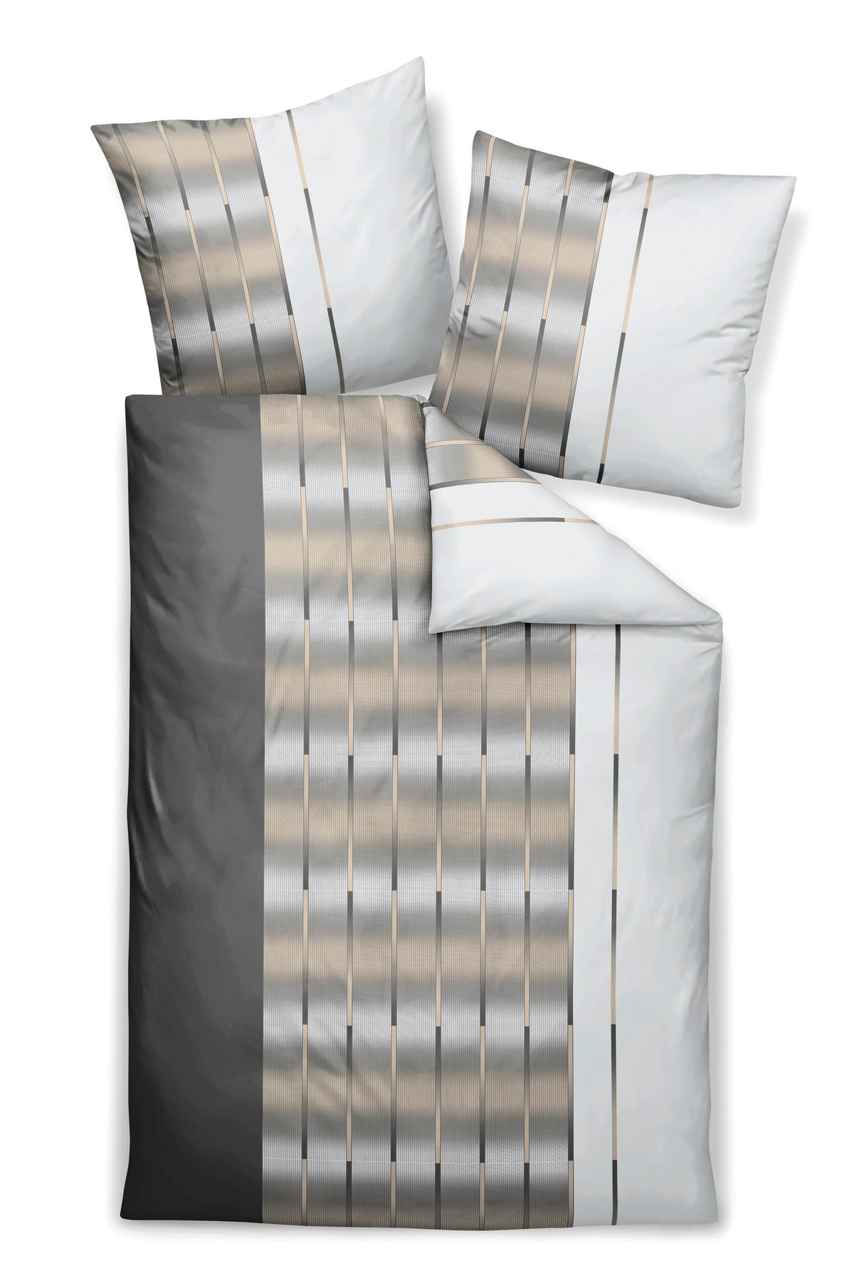 BETTWÄSCHE Milano Makosatin 135/200 cm  - Hellbraun/Braun, Design, Textil (135/200cm) - Janine