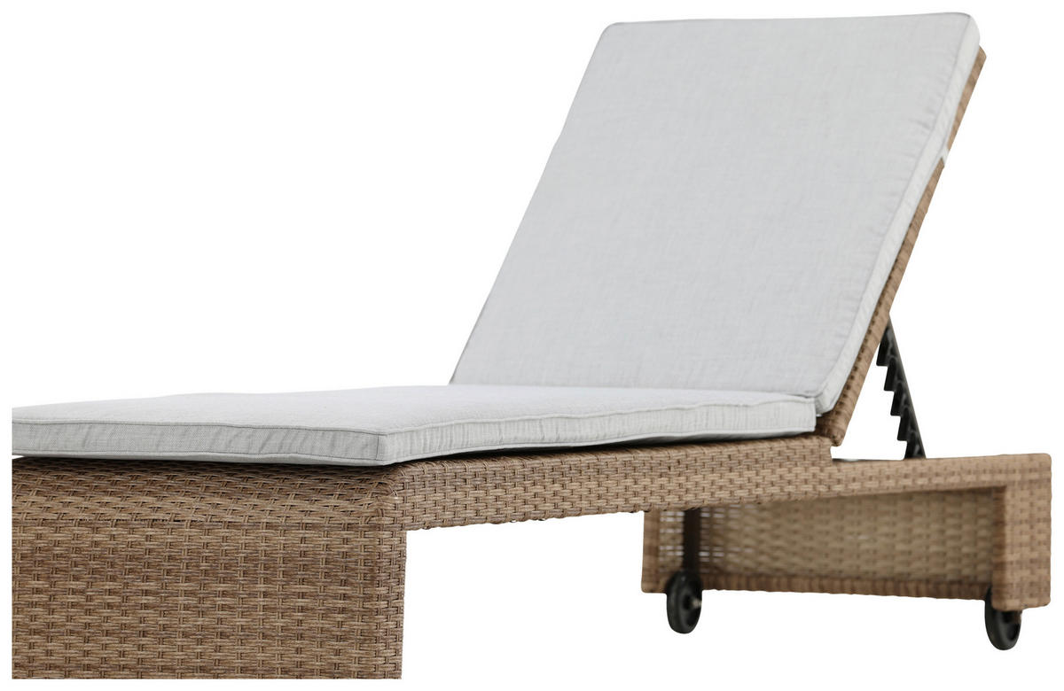 SONNENLIEGE 60/32/196 cm  - Sandfarben/Hellbraun, KONVENTIONELL, Kunststoff/Textil (60/32/196cm) - Gardenson