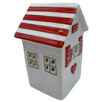 DEKOHAUS - Rot/Weiß, LIFESTYLE, Keramik (8,6/13,7/8,4cm) - X-Mas