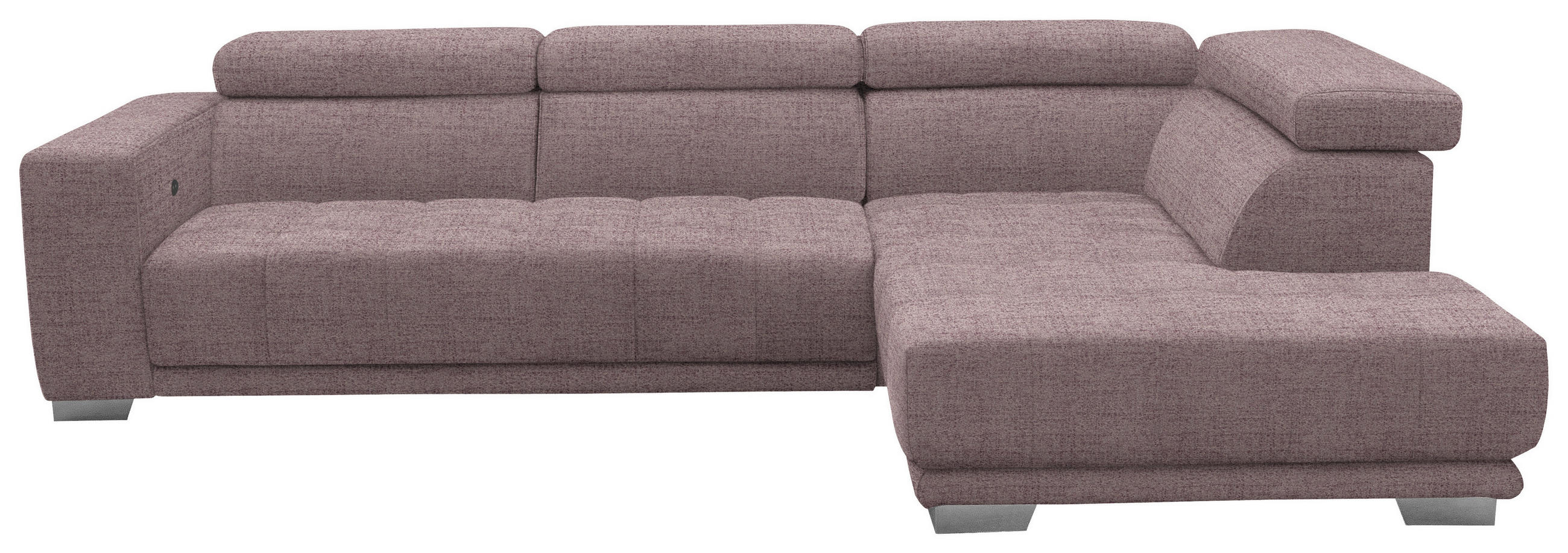 ECKSOFA in Chenille Altrosa  - Chromfarben/Altrosa, Design, Textil (301/207cm) - Xora