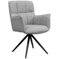 STOL MED ARMSTÖD järn vävt tyg  - ljusgrå/svart, Design, metall/textil (61/89/63.5cm) - Carryhome