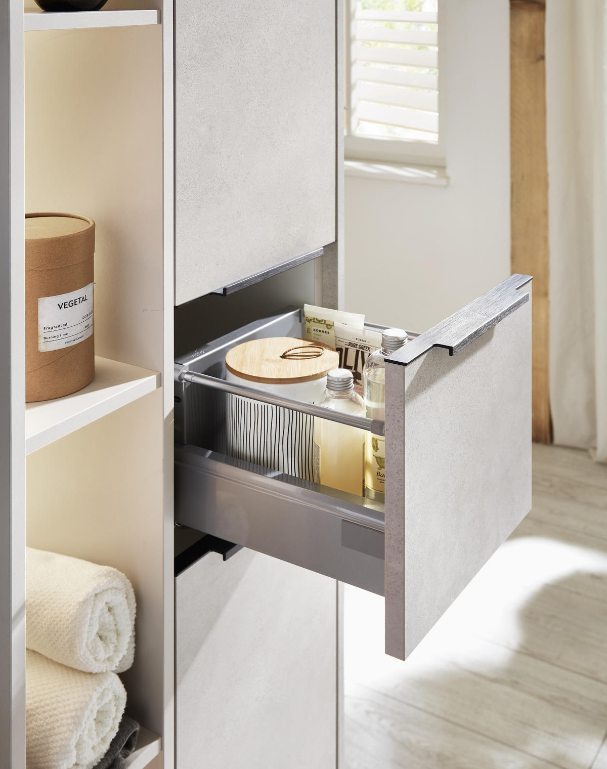 BADEZIMMER  in 120 cm  - Sandfarben/Schwarz, MODERN, Glas/Keramik (120cm) - Celina Home