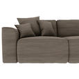 ECKSOFA Taupe Cord  - Taupe/Chromfarben, KONVENTIONELL, Kunststoff/Textil (293/195cm) - Carryhome