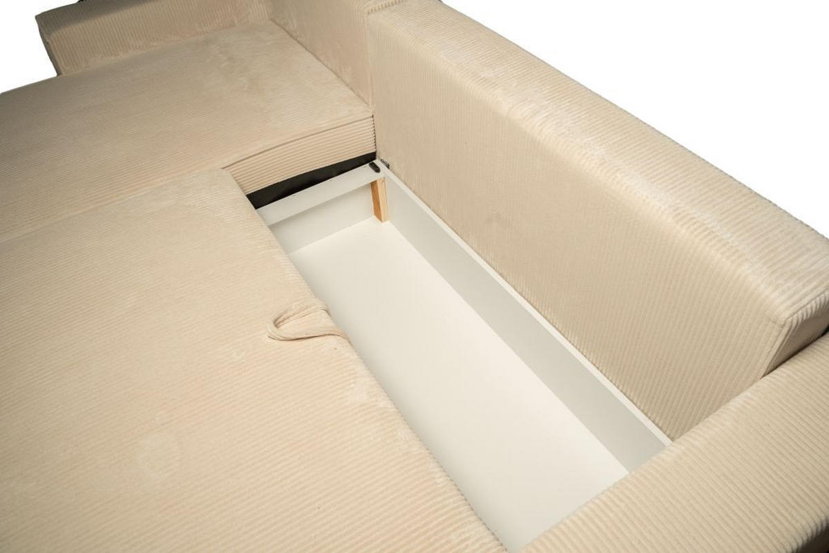 SJEDEĆA GARNITURA tekstil  bež   - bež, Moderno, tekstil (255/160cm) - Hom`in