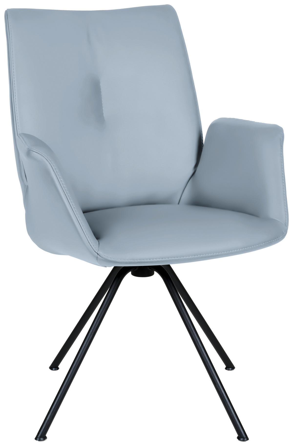 ARMLEHNSTUHL  in Stahl Echtleder pigmentiert  - Schwarz/Grau, Design, Leder/Metall (65/91/63cm) - Dieter Knoll