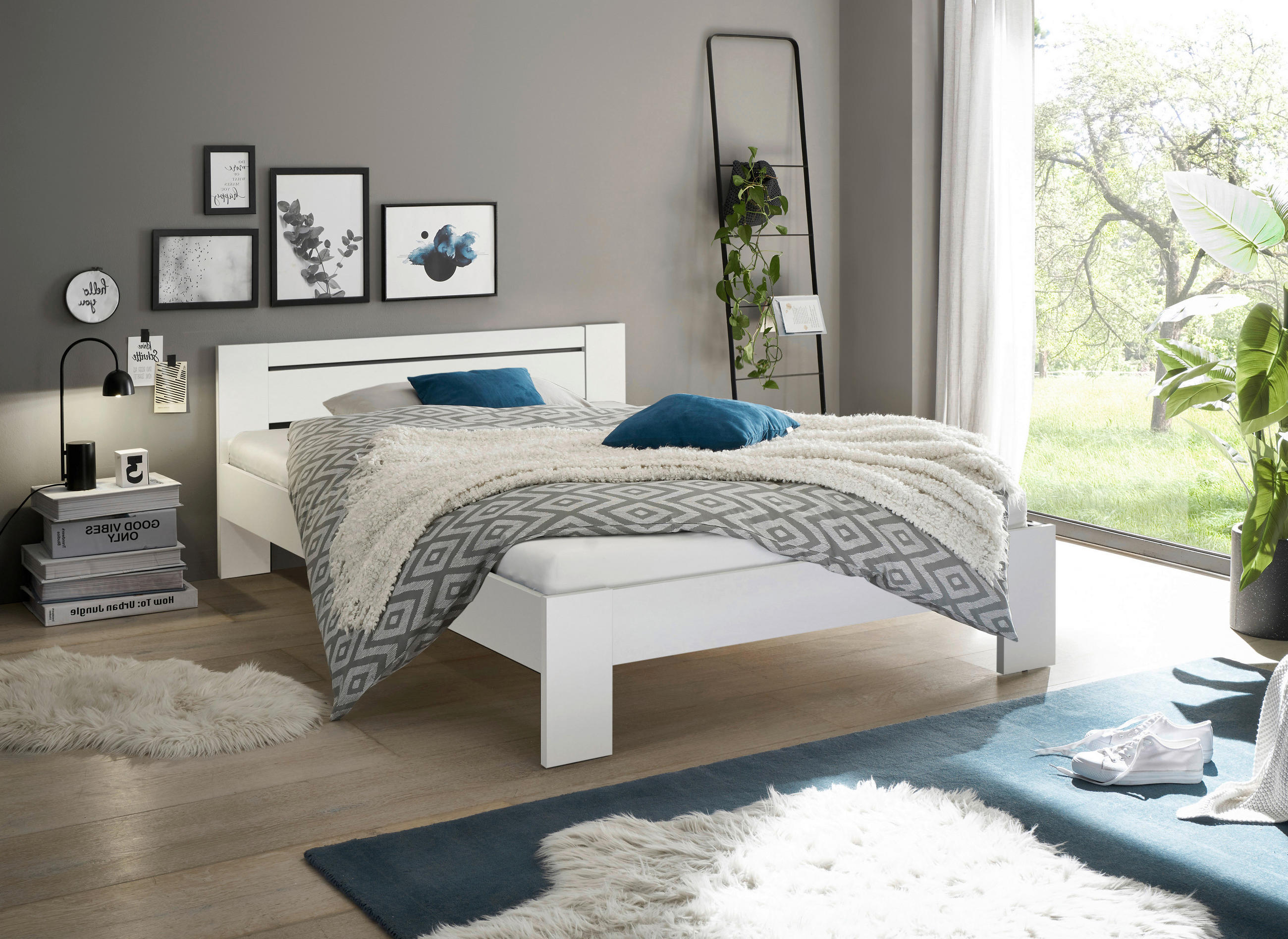 BETT 140/200 cm  in Weiß  - Weiß, KONVENTIONELL (140/200cm) - Boxxx