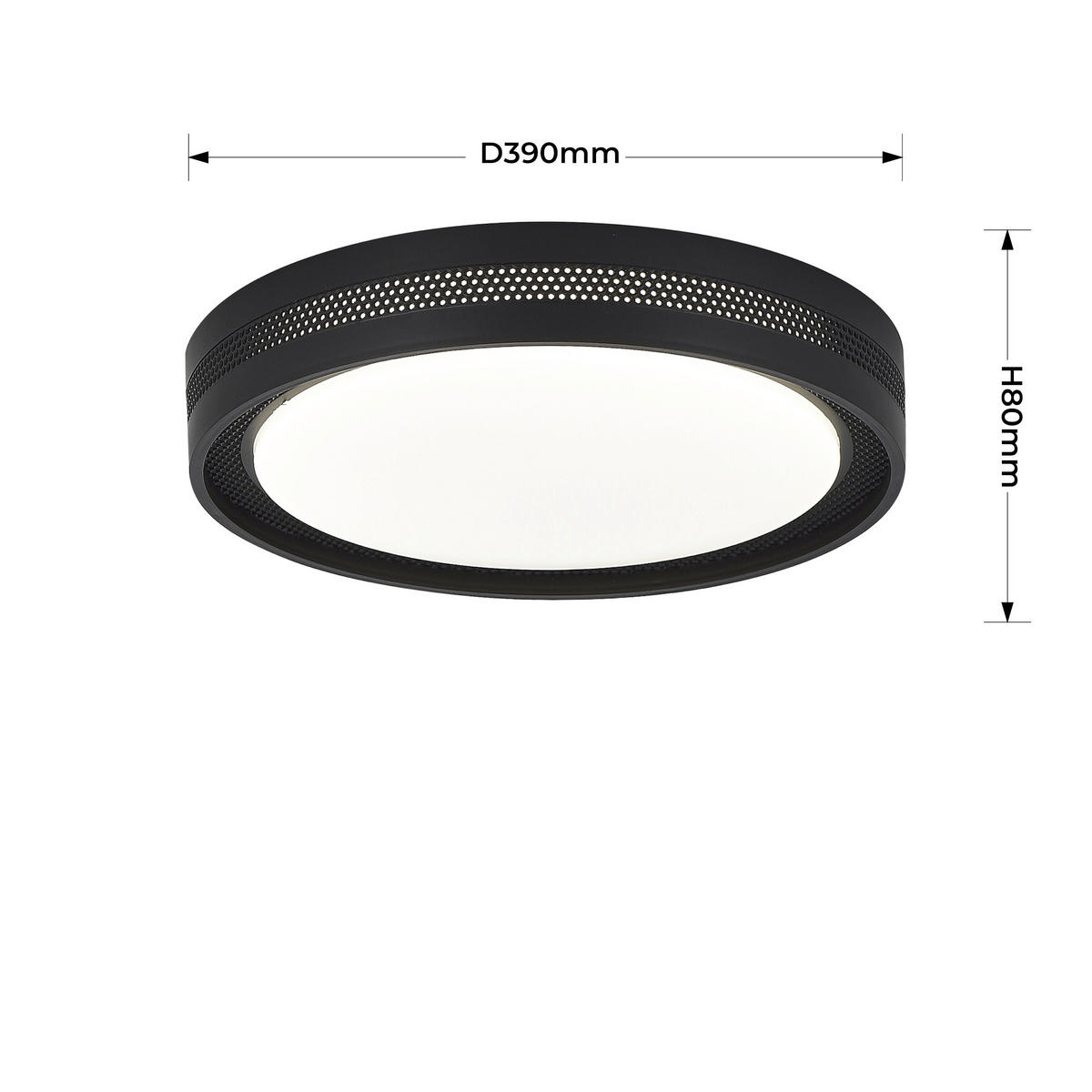 LED-DECKENLEUCHTE Ronda  8/39/39 cm  - Schwarz, Design, Kunststoff (8/39/39cm)
