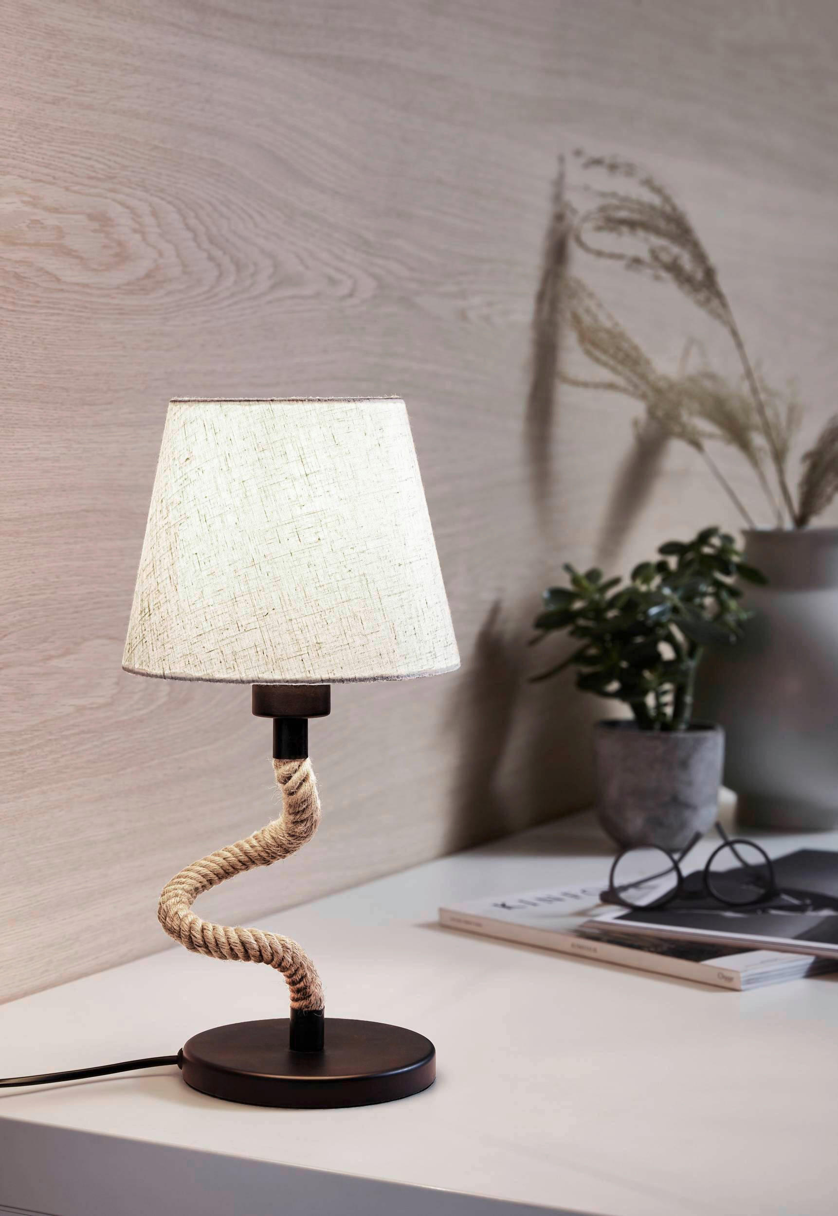 BORDSLAMPA Rampside 19/40 cm   - svart/cremefärgad, Basics, metall/textil (19/40cm) - Eglo